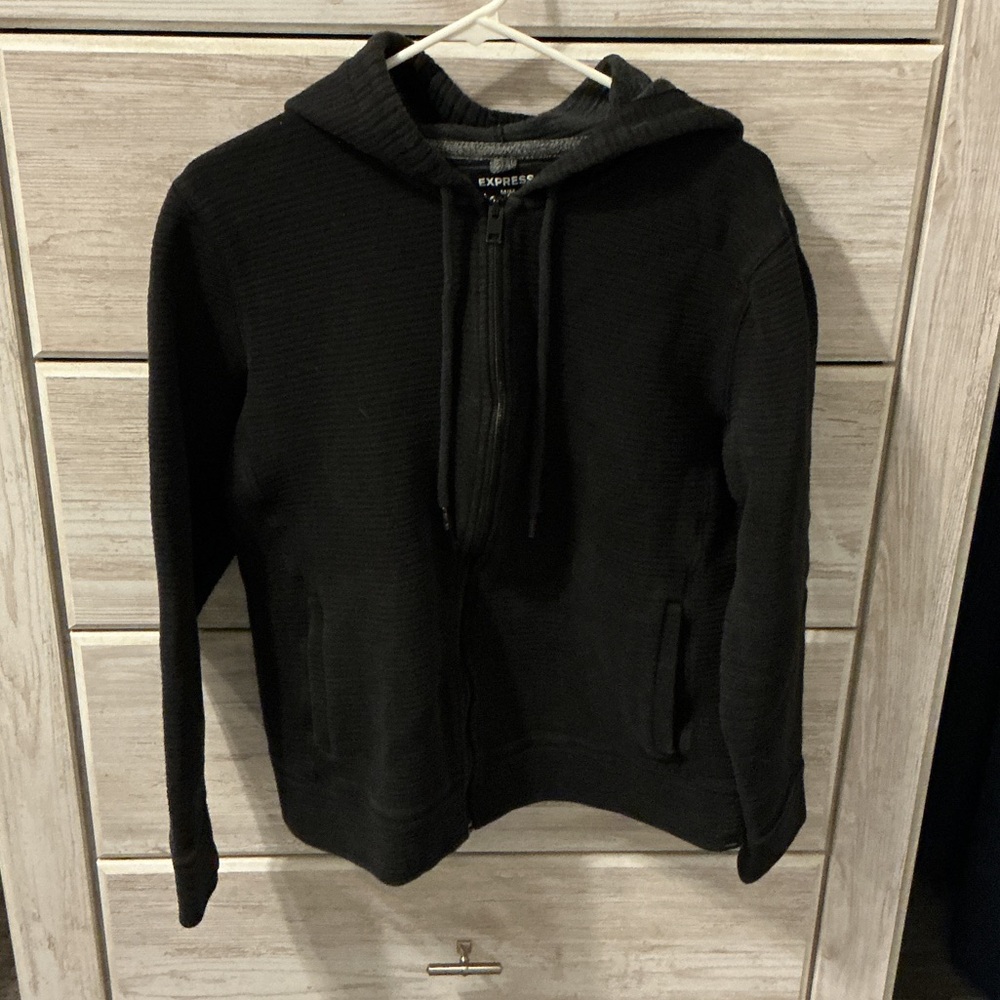 Express Men's Black Zip-Up Sweater